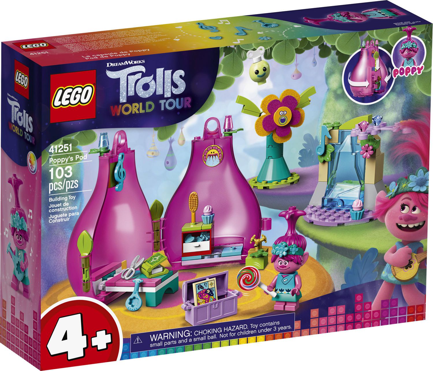 LEGO Trolls World Tour Poppy's Pod 41251 Toy Building Kit (103