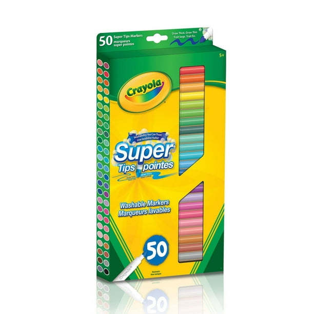 Crayola Super Tips Washable Markers, 50 Count, 50 Washable Markers