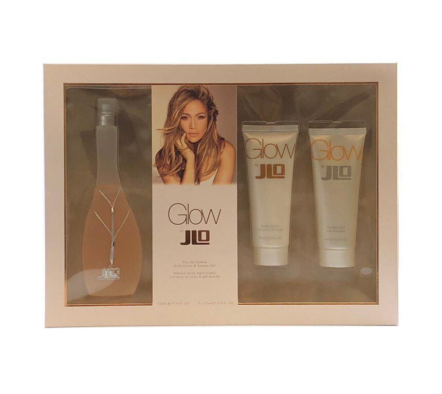 GLOW by JLO 3 PC SET(3.4oz EDT SP, 2.5oz Body Lotion, 2.5oz Shower gel