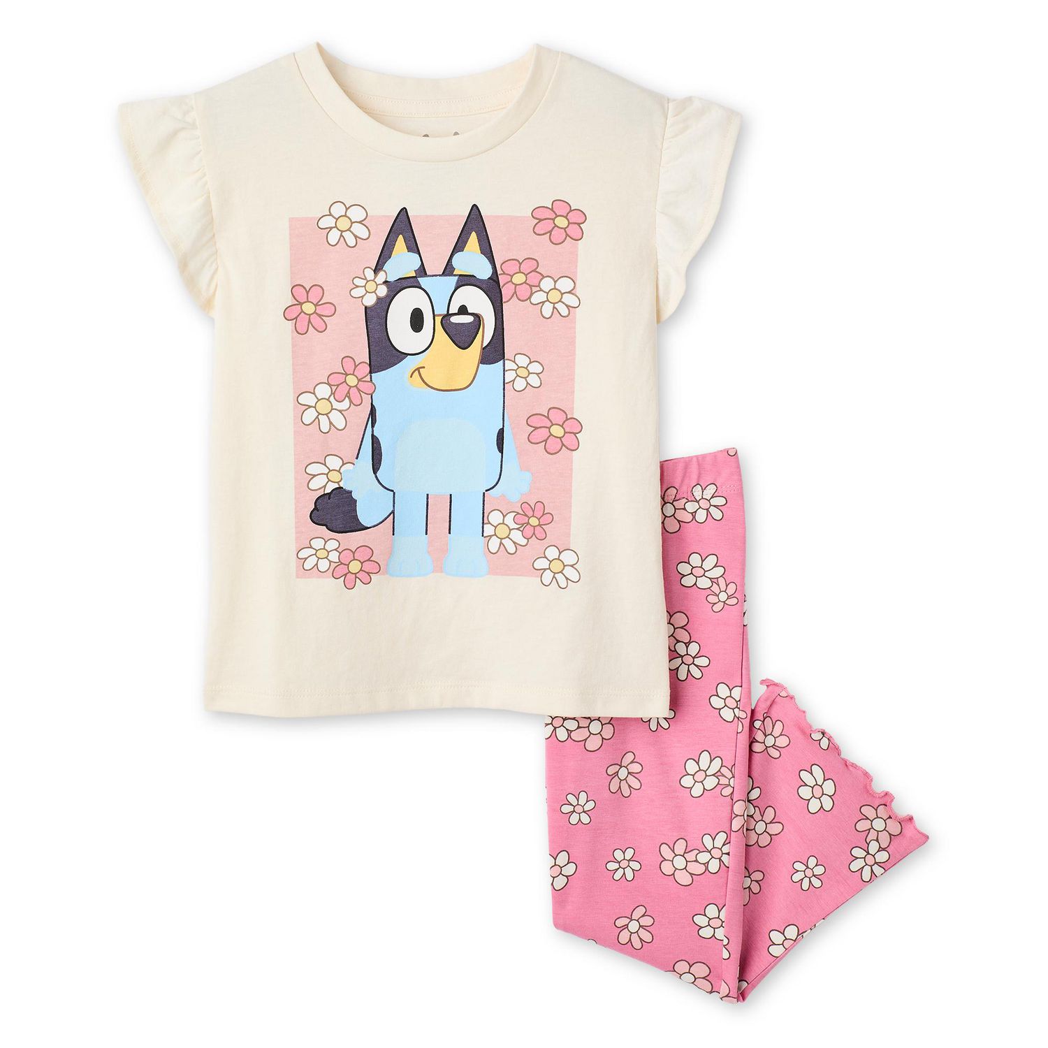 Ensemble 2 pièces avec pantalon évasé Bluey pour petites filles