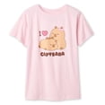 thumbnail image 1 of T-shirt à imprimé graphique CapyFun pour filles, 1 of 3