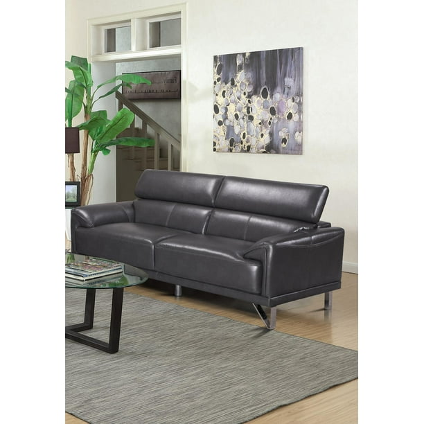 Topline Home Furnishings LeatherGel Grey Sofa Walmart.ca