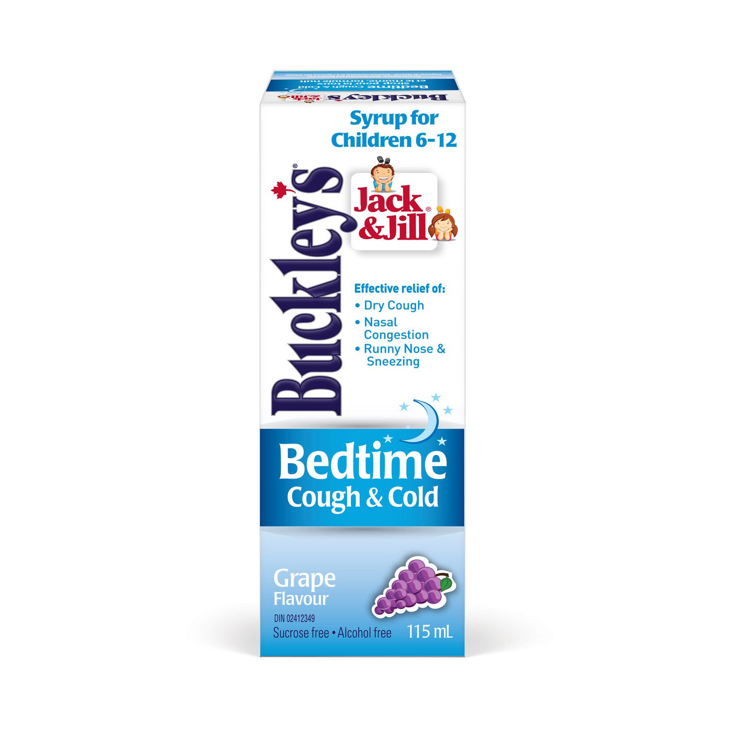 Buckley’s Jack & Jill Bedtime Cough & Cold Grape Flavour 115 ml Buckley's Syrups Walmart Canada