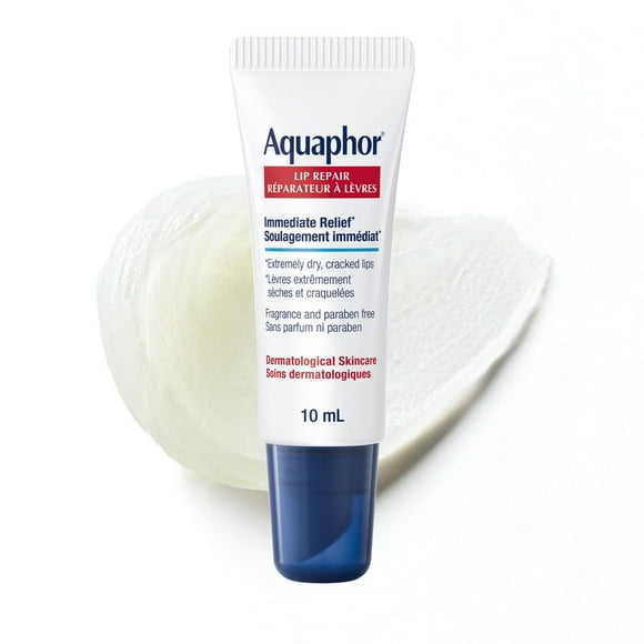 Aquaphor Lip Repair Lip Ointment for Extremely Dry, Chapped and Cracked Lips, 10mL tube