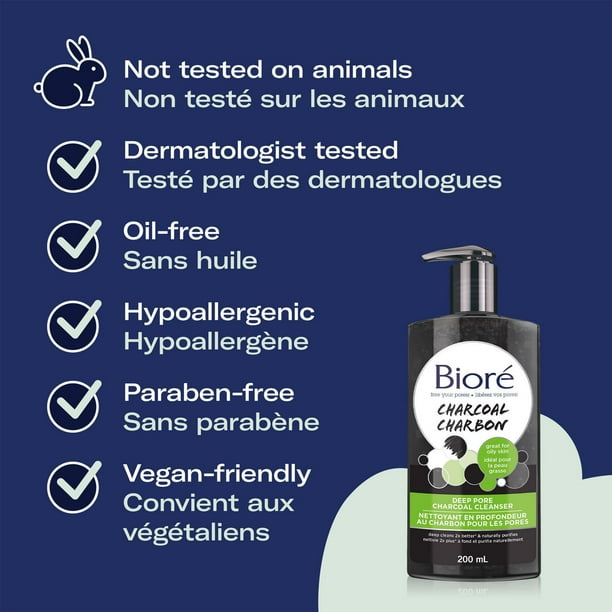 Bioré Charcoal Deep Pore Charcoal Cleanser 200ml – Pharmacy For Life