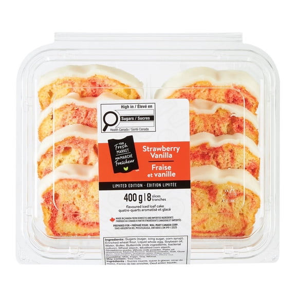 Your Fresh Market Strawberry Vanilla Flavoured Iced Loaf Cake