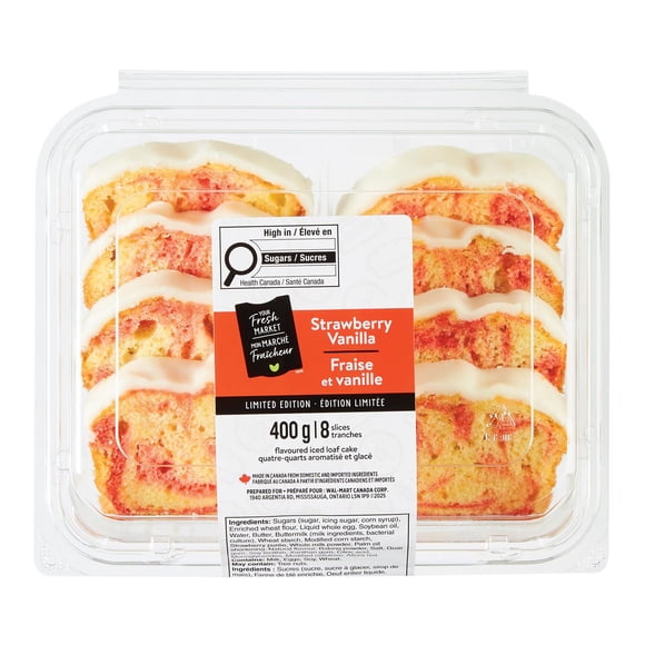 Your Fresh Market Strawberry Vanilla Flavoured Iced Loaf Cake