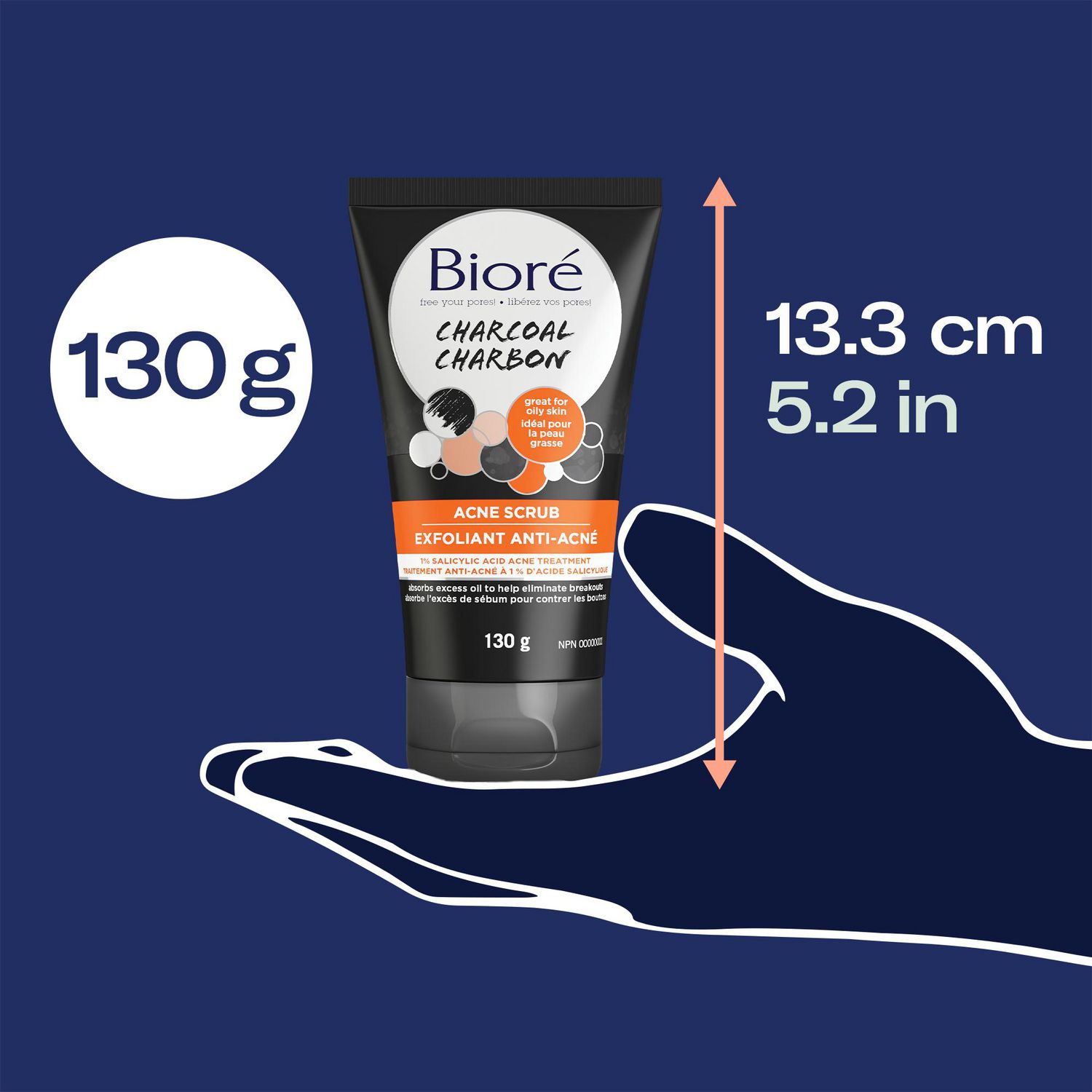 Bioré Charcoal Acne Scrub, Salicylic Acid Exfoliating Wash for Oily, Acne  Prone Skin, 130 G, Dermatologist Tested | 130 g