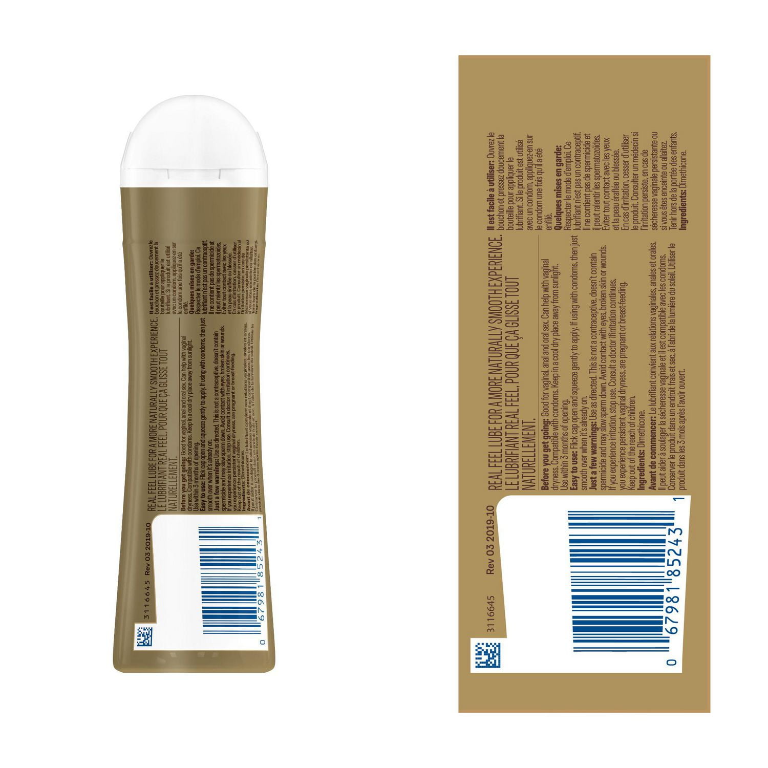 DurexMD Real FeelMD | Lubrifiants à base de silicone | 100 mL 100 ml