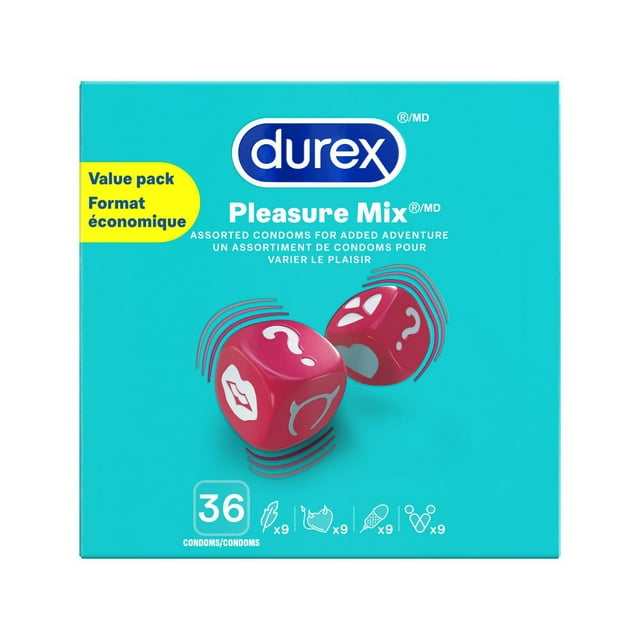 Préservatifs Assortis Durex® Pleasure Mix, Pack Variété Sensations, 36 unités