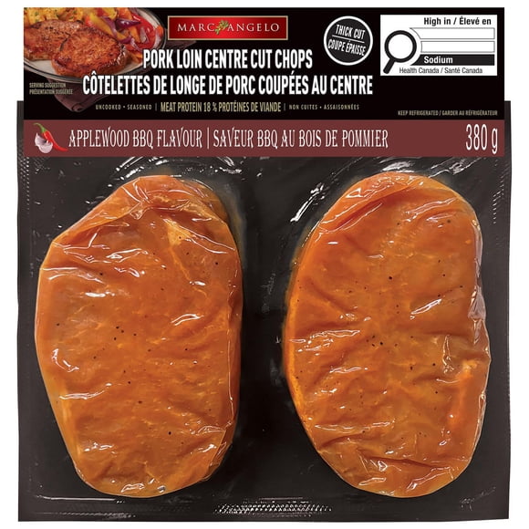 Côtelettes de longe de porc coupées AU centre Saveur BBQ au bois de pommier