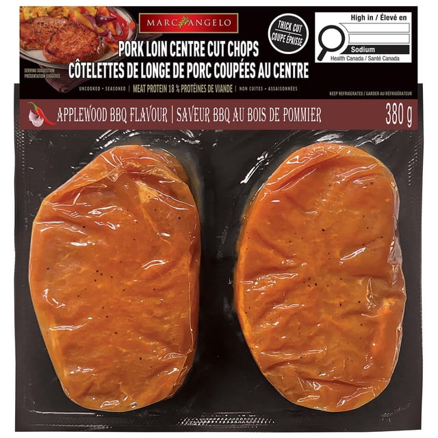 Côtelettes de longe de porc coupées AU centre Saveur BBQ au bois de pommier
