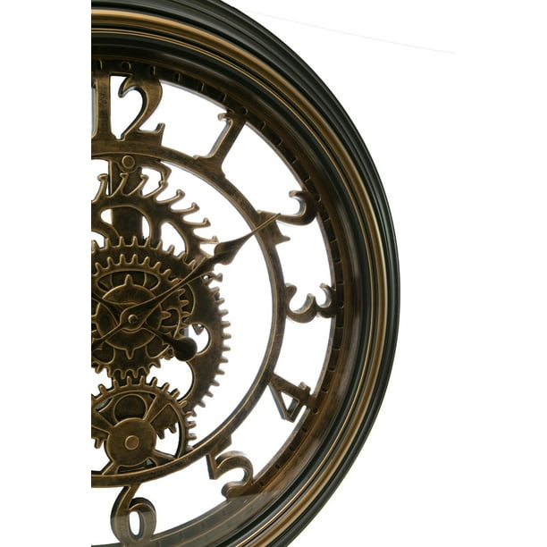 Yosemite Home Decor Black and Gold 21-Inch Paris Gear Clock 5130007