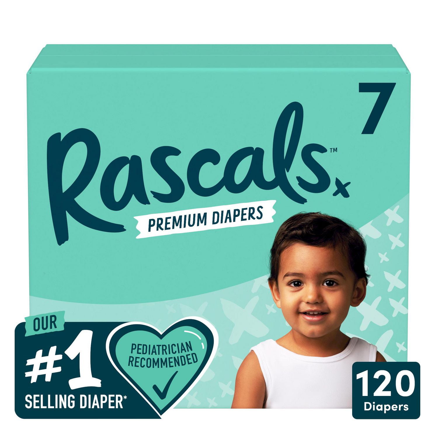 Rascal + Friends Premium Diapers - Super Value Pack, Unisex, Size 3-7,  120-200 count