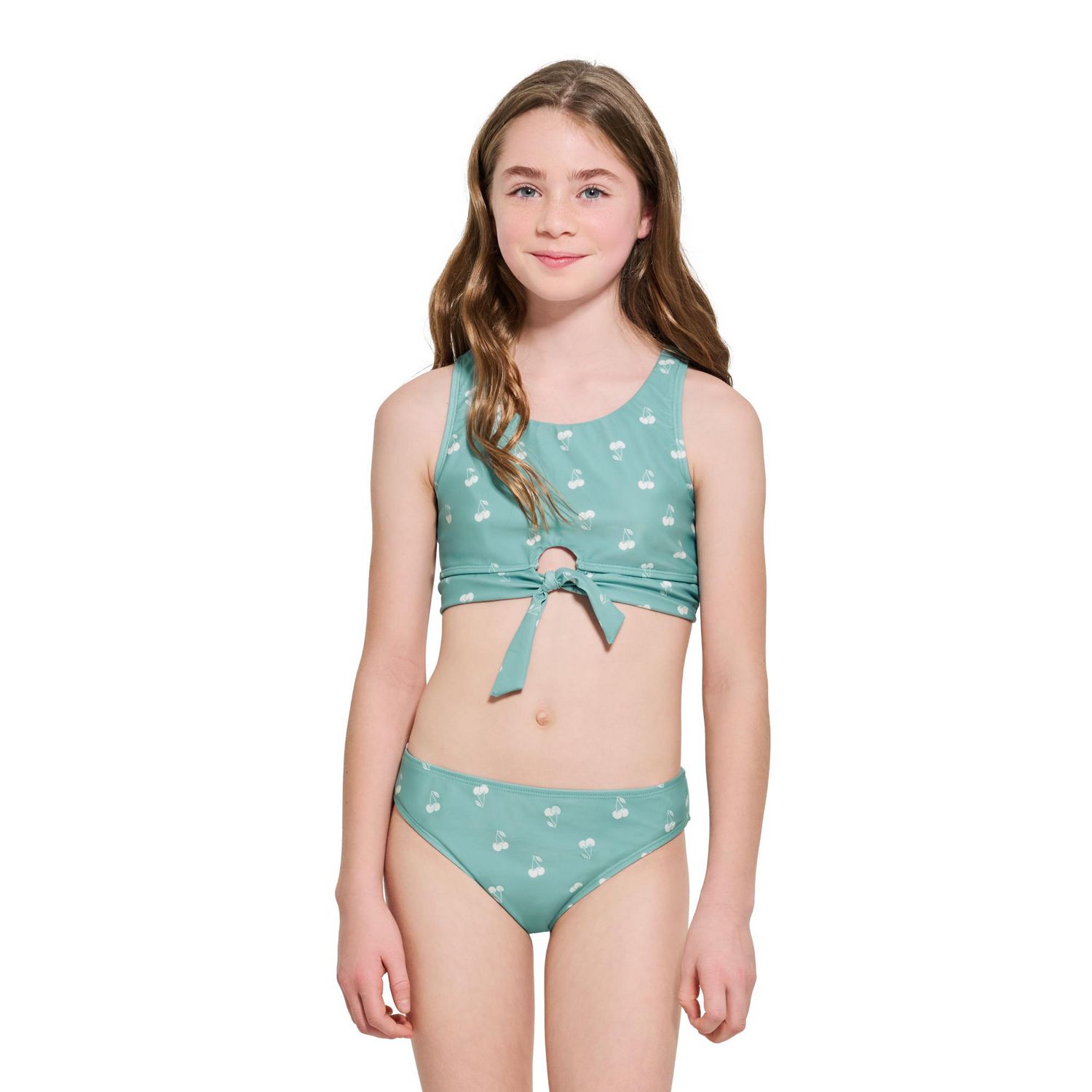 Ensemble bikini imprimé avec nœud à l’avant pour fille Summer Flirtt
