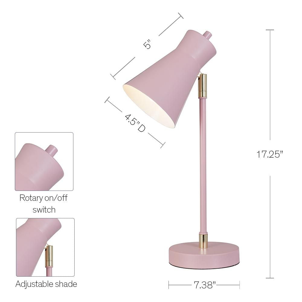 hometrends Girlboss Metal Incandescent Desk Lamp with Gold Accents