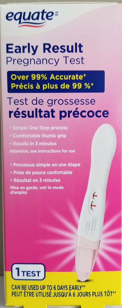 Equate Test de grossesse résultant précoce 1ct, Résultats en 3 minutes