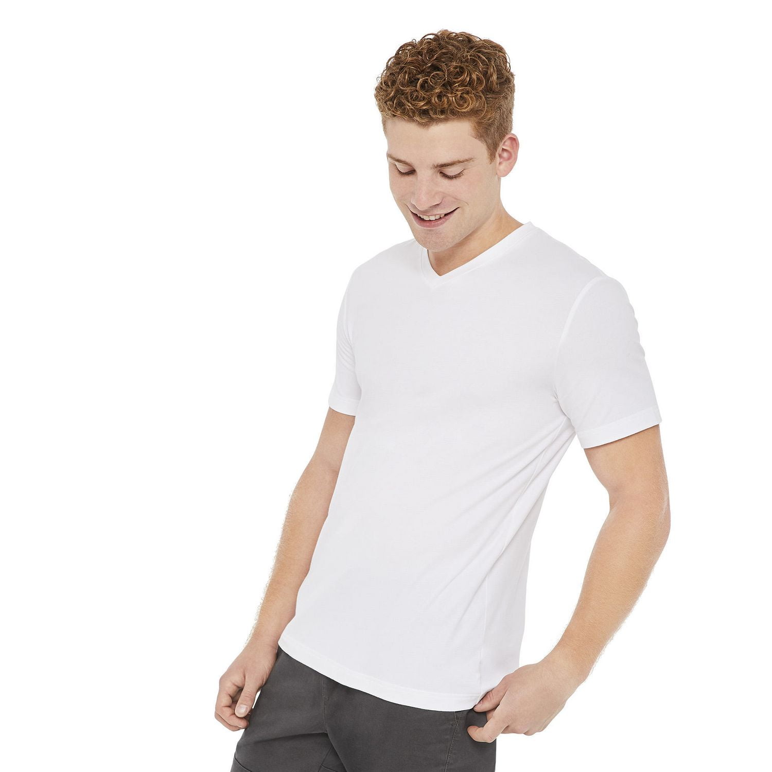 T-shirt extensible George pour hommes à encolure en V Tailles P TTG