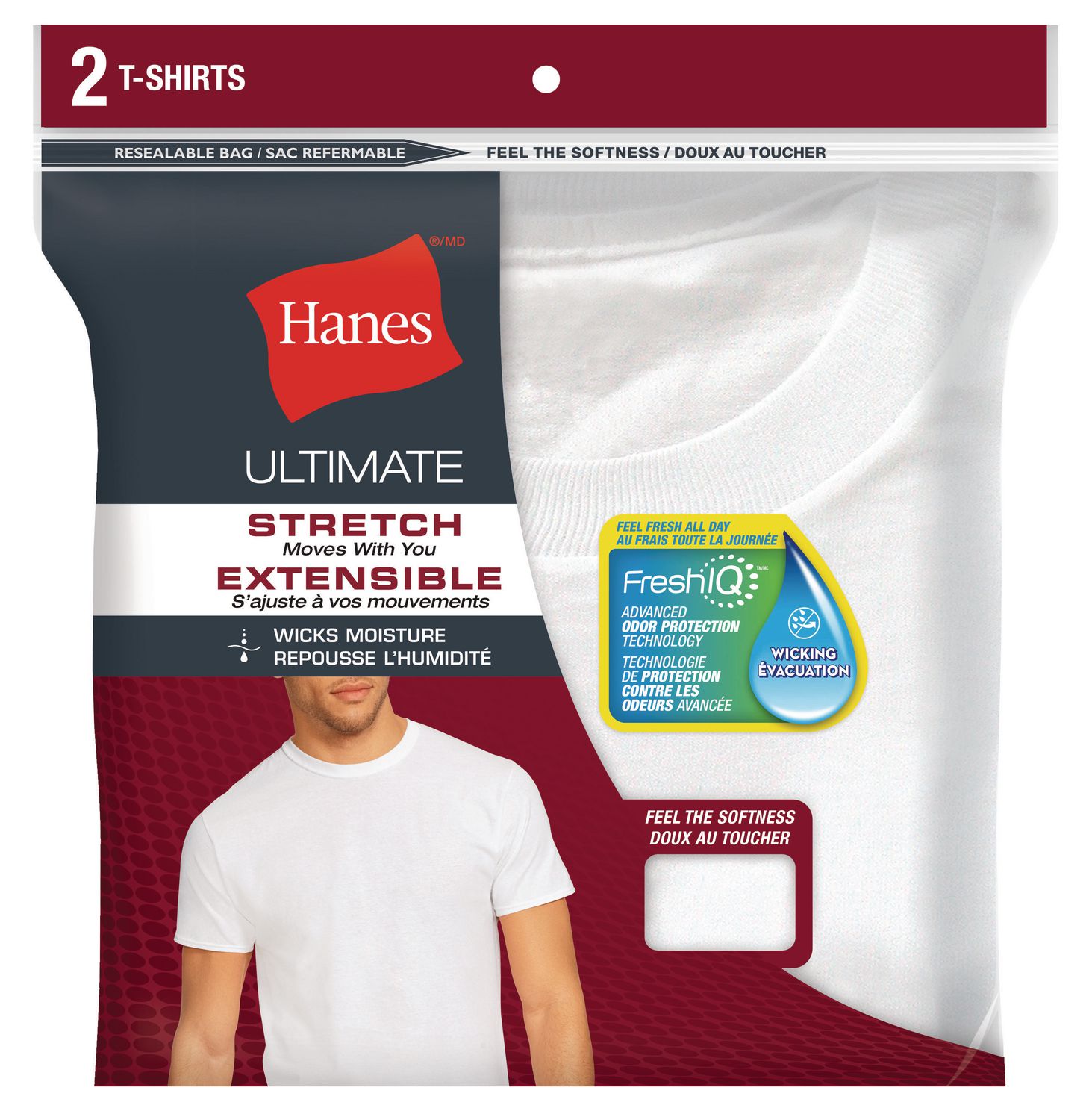 Hanes Men's 2 Pack Ultimate Stretch Crew T-shirt | Walmart Canada