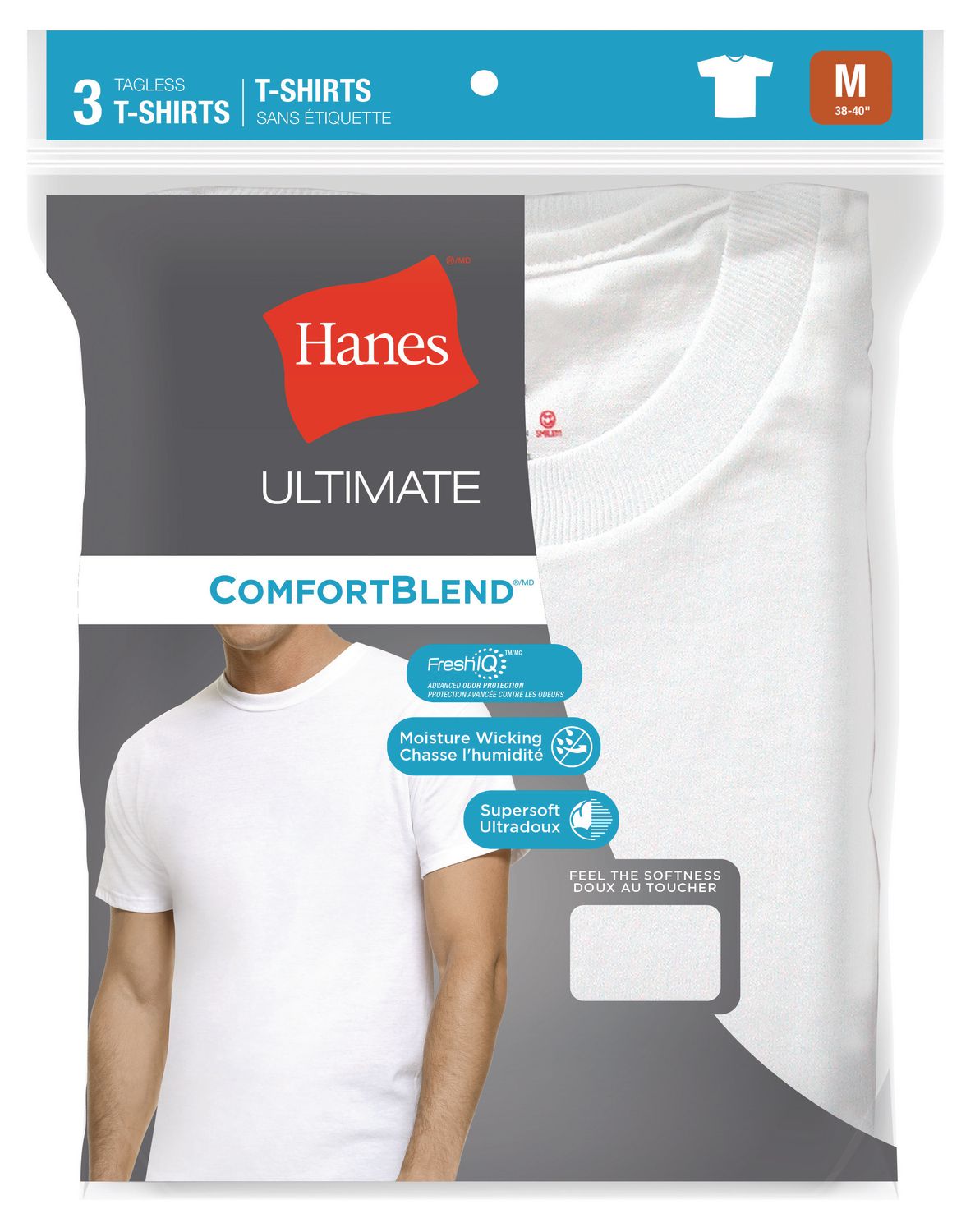 Hanes Men's 3 Pack ComfortBlend Crew T-shirt with Wicking | Walmart Canada