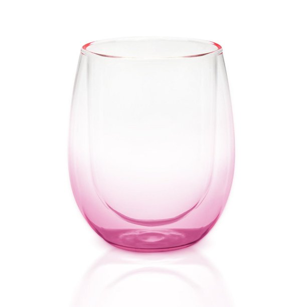 Safdie & Co. Bloom Double Wall Glass 4 PC Assorted Colours 350ml