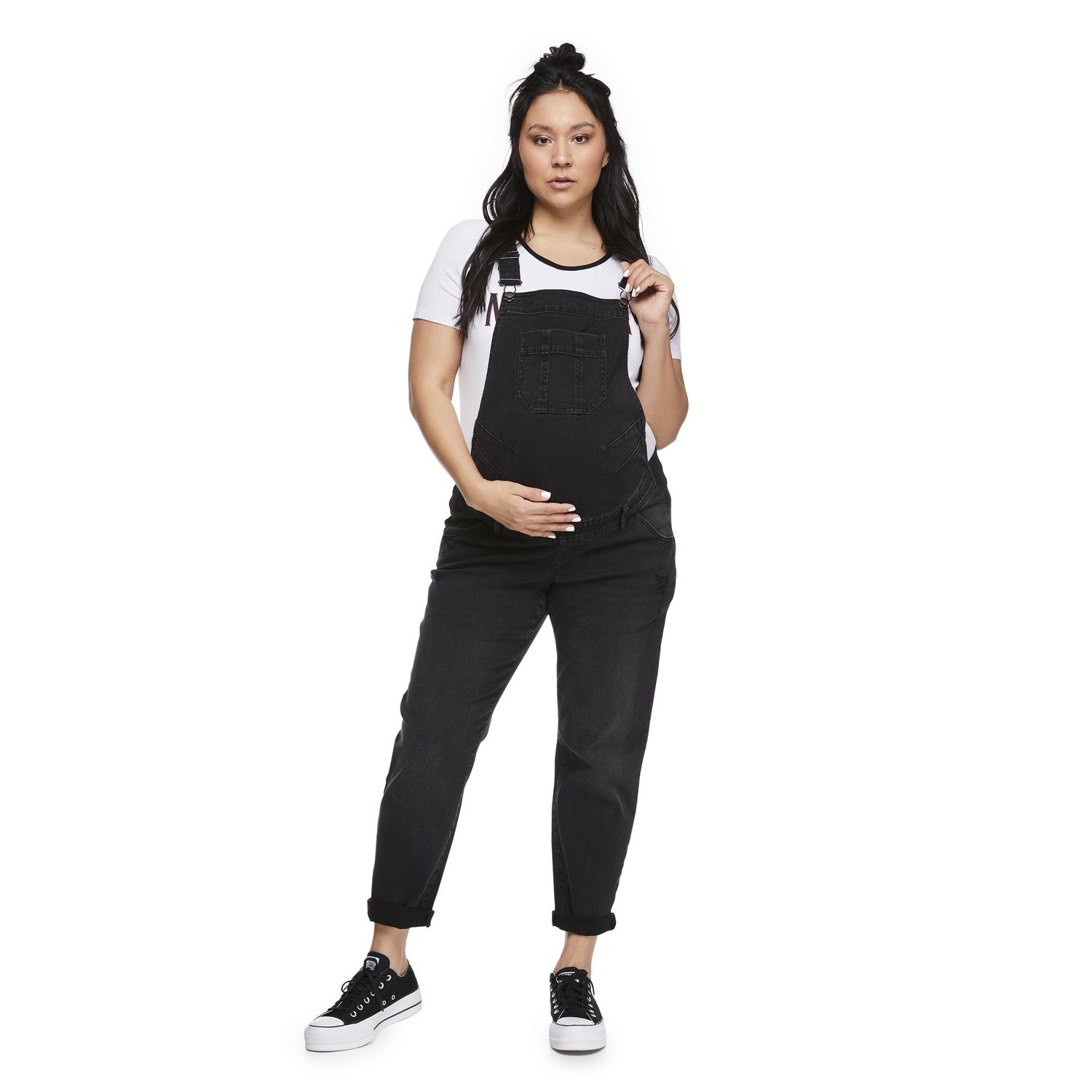 Black store dungarees maternity