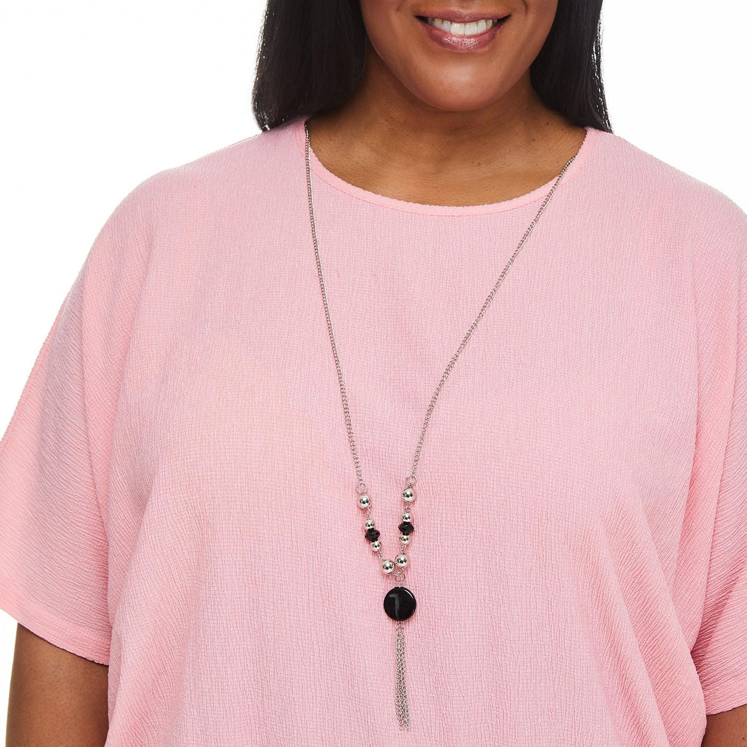 Penmans Plus Women's Crinkle Top with Necklace