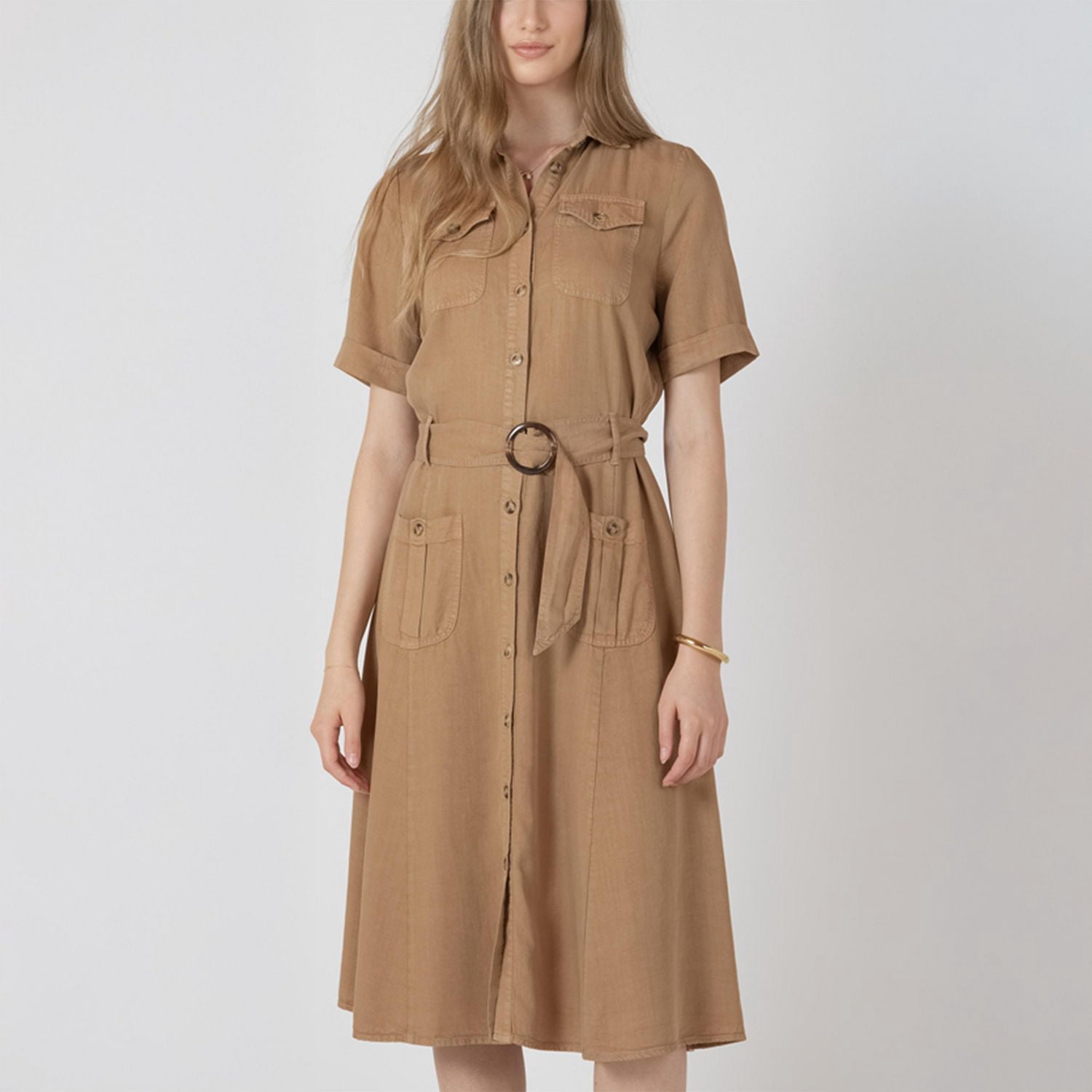 Devoted, Belted Utility Midi Dress, Sizes XS-XL
