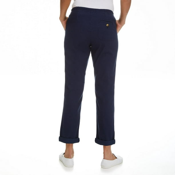 Buy Golf Pants Women Long Stretch Tall Straight Leg Twill Work Chino Ladies  Size 8 Black at