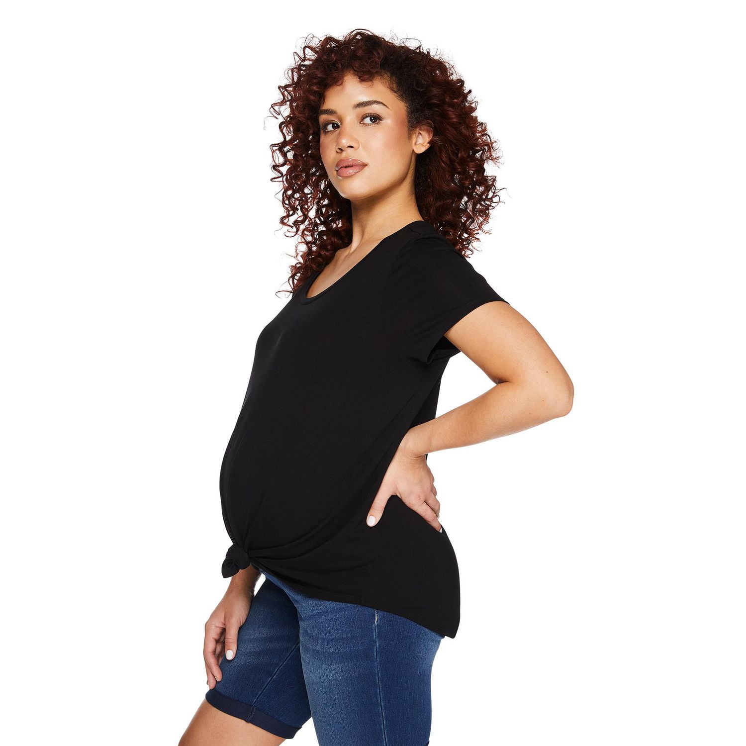Paisley Sky Maternity Short Sleeve Tunic Tee
