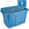 thumbnail image 1 of Paq. de 9 bacs de rangement Roughneck 94 l, Bleu, 1 of 1
