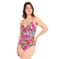 thumbnail image 2 of Captiva Women's Printed Crossover Knot One Piece Swimsuit, 2 of 8