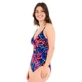 thumbnail image 2 of Captiva Women's Printed Crossover Knot One Piece Swimsuit, 2 of 8