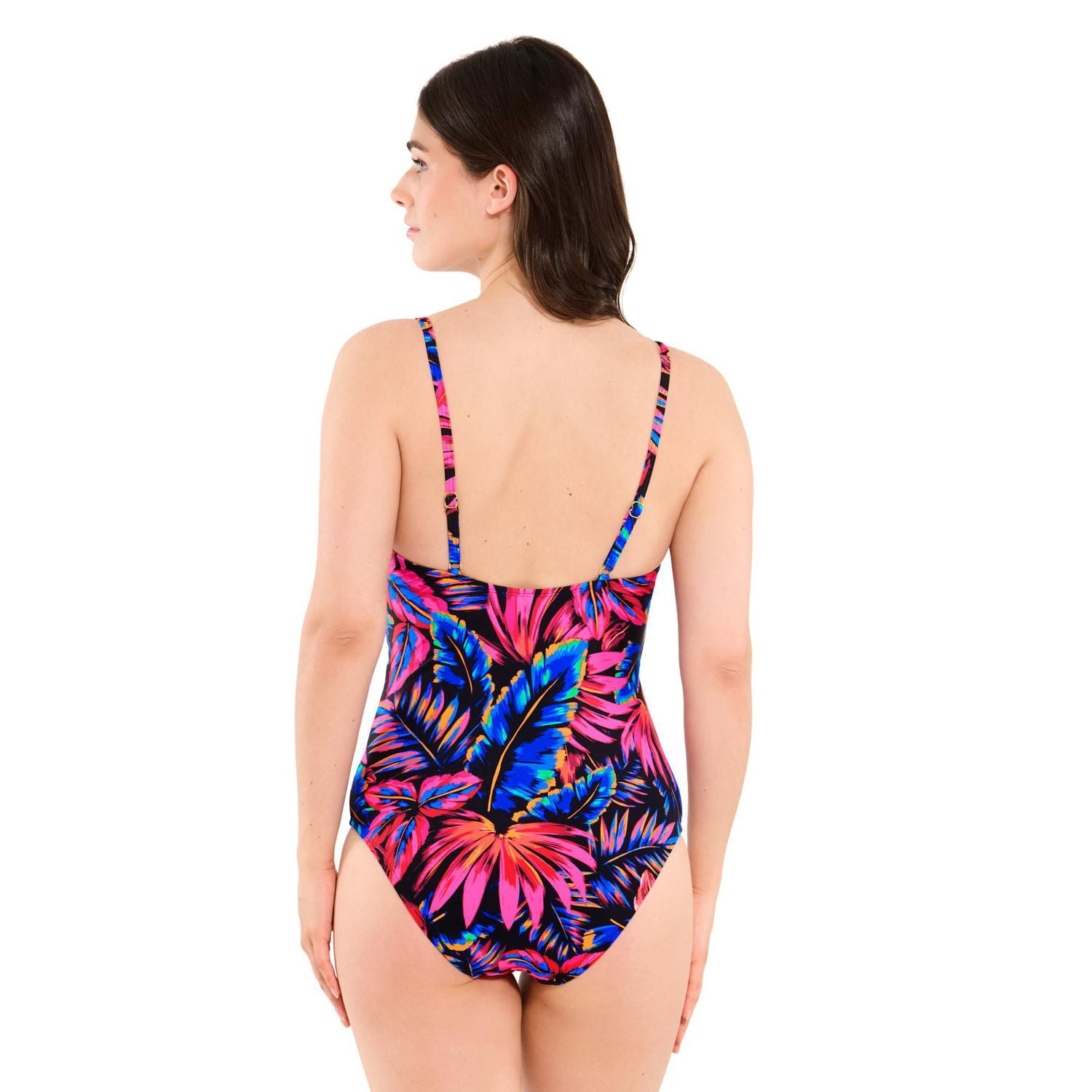 Captiva Women's Printed Crossover Knot One Piece Swimsuit