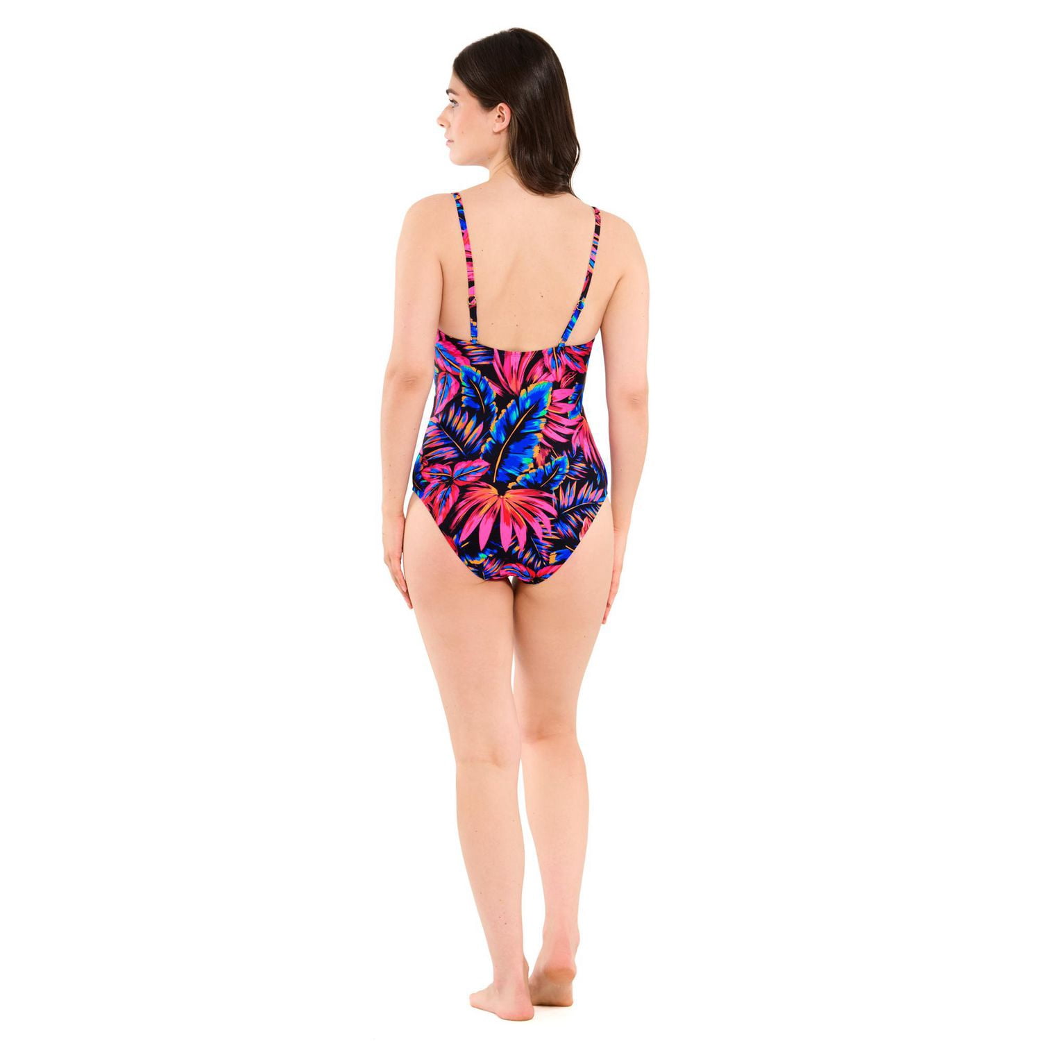 Captiva Women's Printed Crossover Knot One Piece Swimsuit