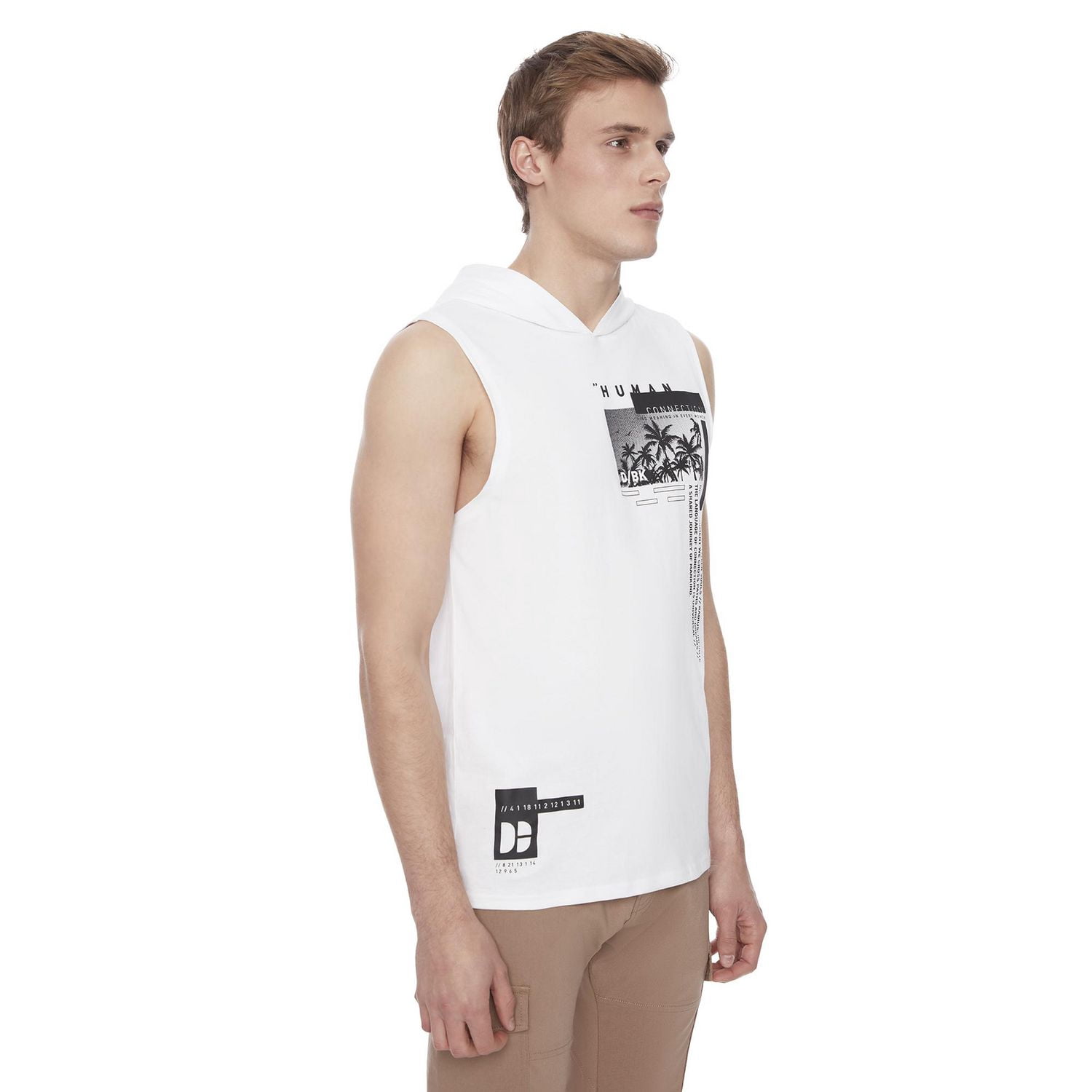 Dark Black Men's Hooded Tank Top