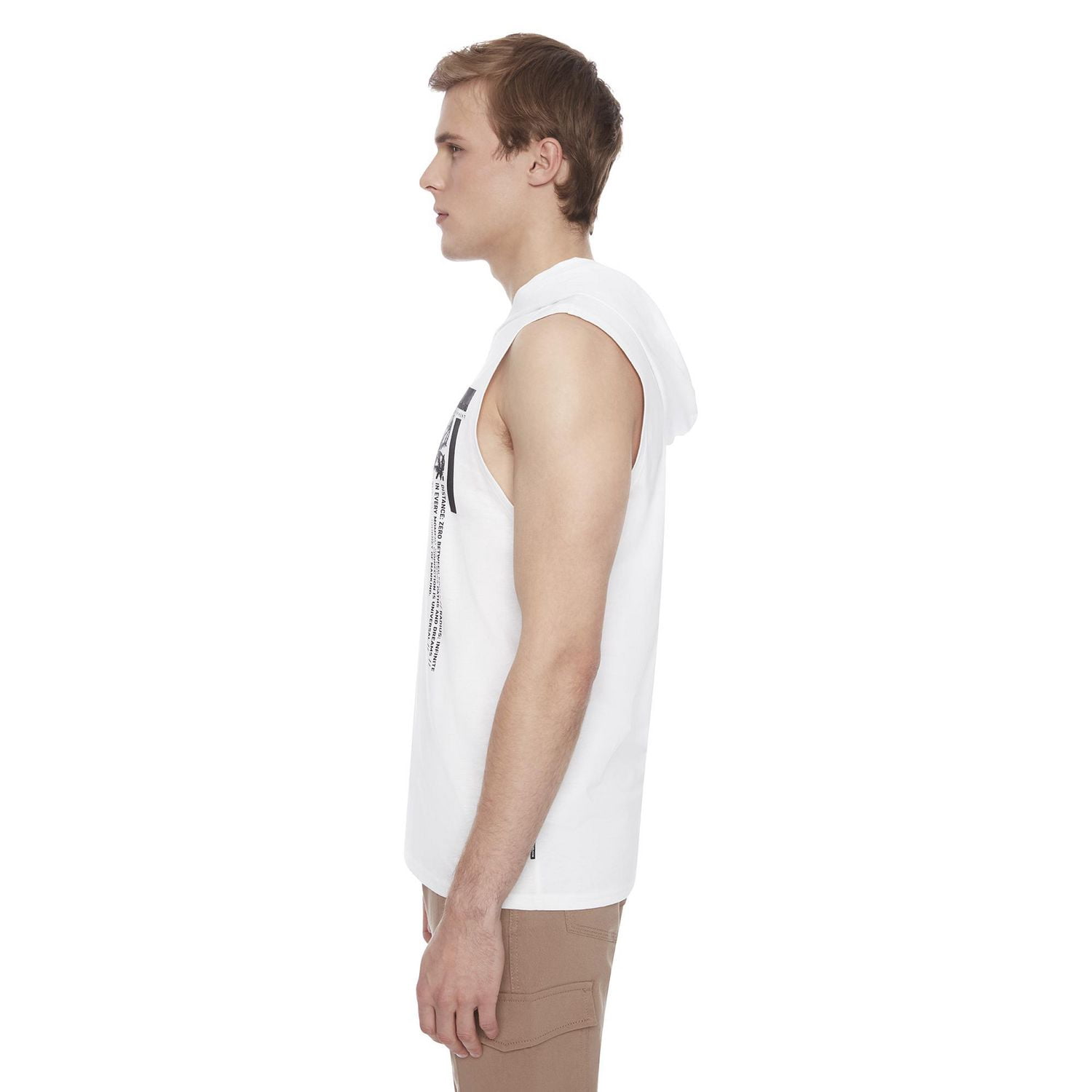 Dark Black Men's Hooded Tank Top