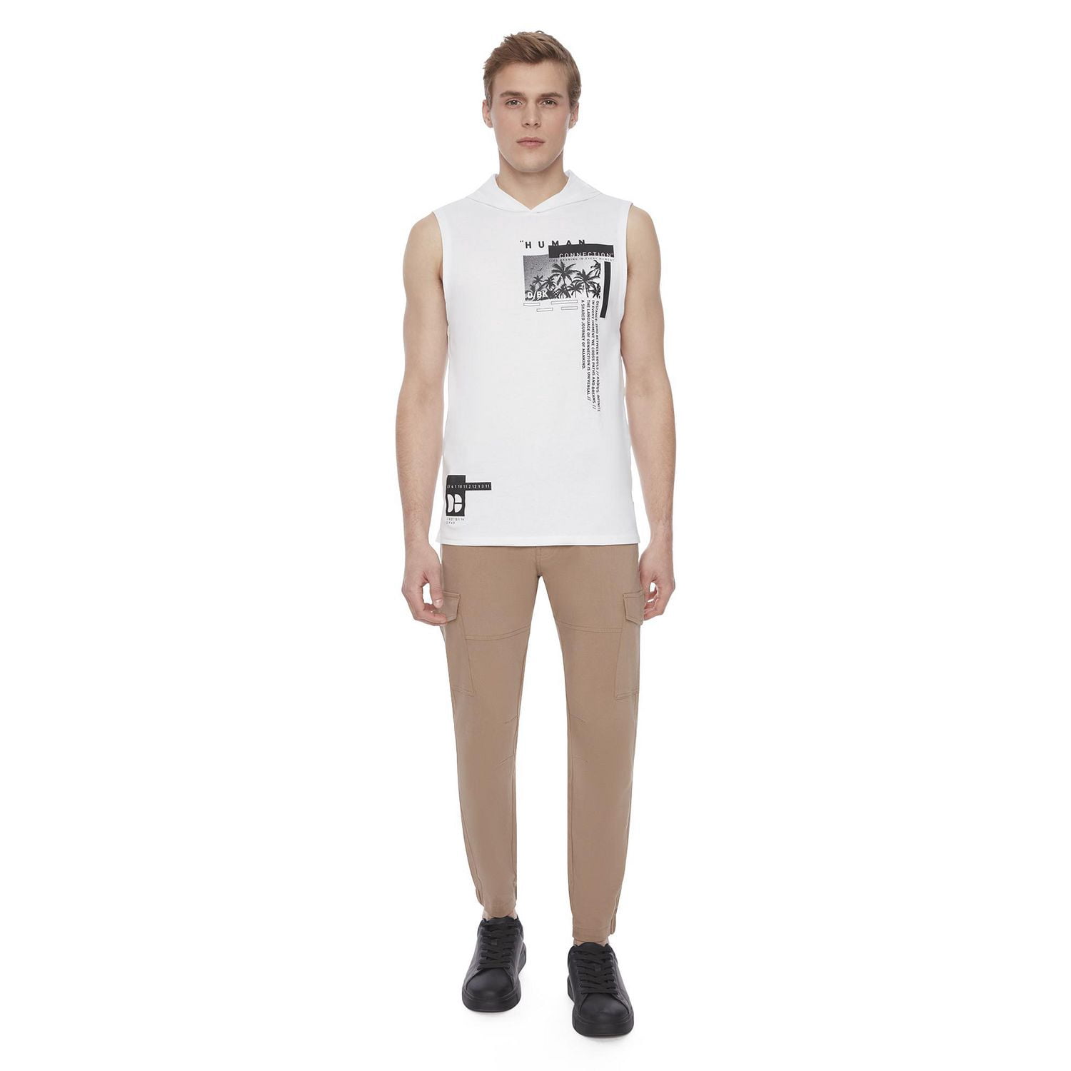 Débardeur à Capuche pour Homme Dark Black