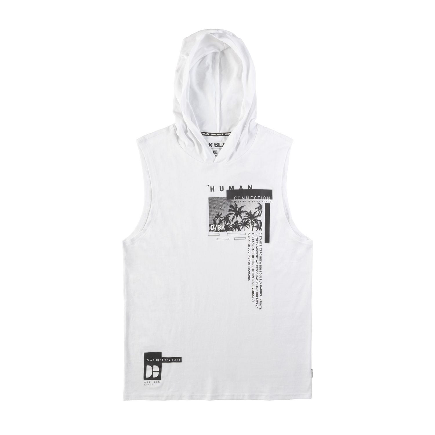 Dark Black Men's Hooded Tank Top