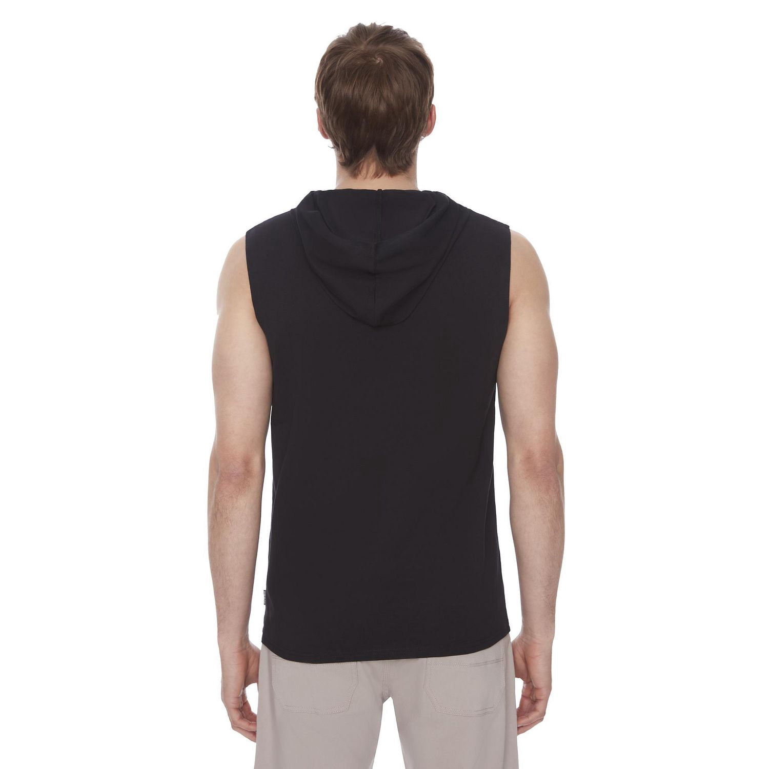 Dark Black Men's Hooded Tank Top