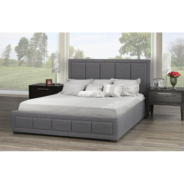 Westley Queen Platform Bed with Lift Storage, Grey Walmart.ca