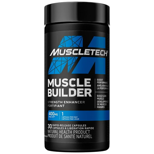 MuscleTech Muscle Builder, Muscle Building Supplements for Men & Women, Nitric Oxide Booster, Muscle Gainer Workout Supplement, 400mg of Peak ATP for Enhanced Strength, 30 Pills