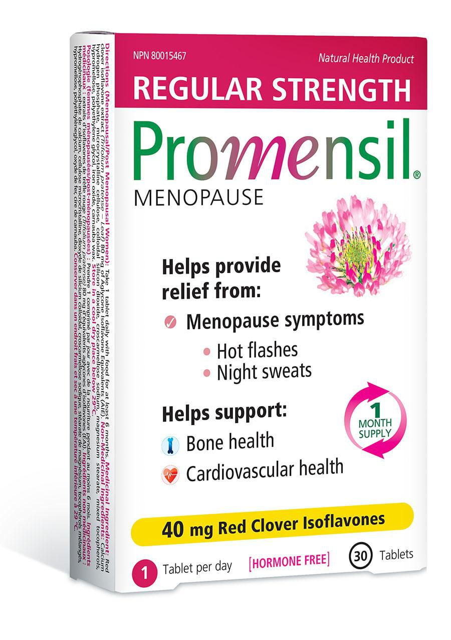 Promensil® Menopause Symptom Relief 40 mg Tablets, 30 Count, 30 tablets, for hot flashes, bone and heart health.