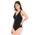 thumbnail image 2 of Captiva Women's Textured V-Neck One Piece Swimsuit, 2 of 8