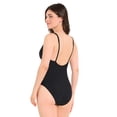 thumbnail image 3 of Captiva Women's Textured V-Neck One Piece Swimsuit, 3 of 8