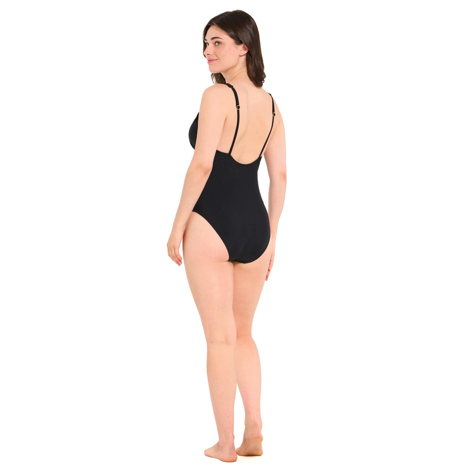 Captiva Women's Textured V-Neck One Piece Swimsuit