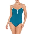 thumbnail image 1 of Krista Women's Ribbed Henley One Piece Swimsuit, 1 of 5