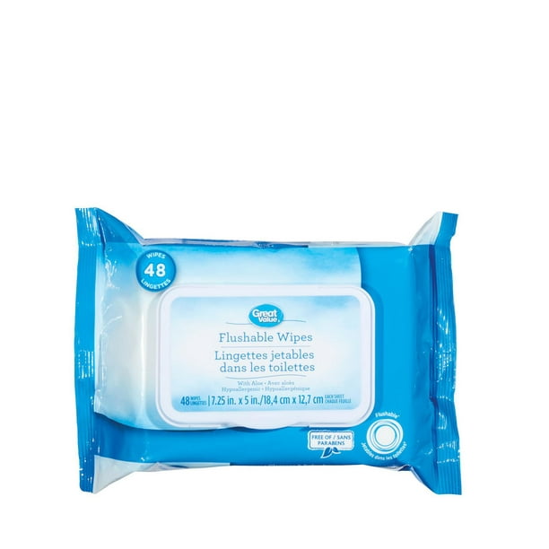 Great Value Flushable Wipes, 48 wipes Walmart.ca
