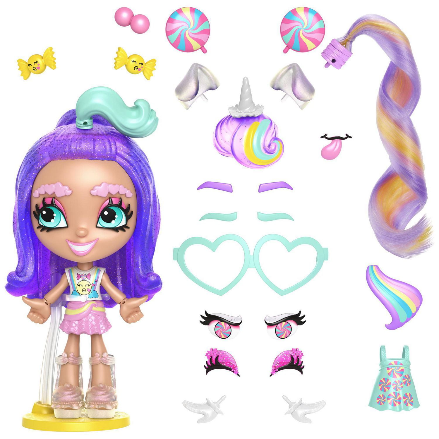 Lotta Looks Cookie Swirl Rainbow Sugar Rush Doll Walmart