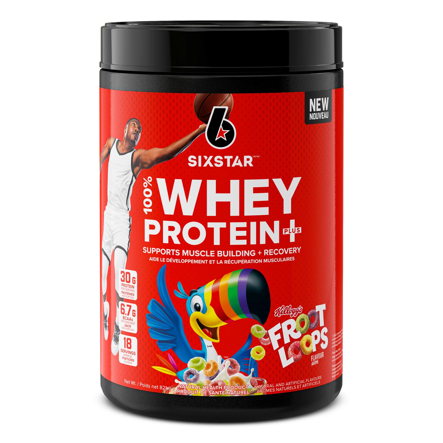 Six Star 100% Whey Protein Plus, Kellogg's Fruit Loops Whey Protein Powder, 100% Whey Protein Plus 1.8lb